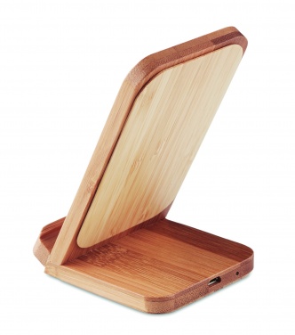 Logo trade promotional products picture of: Bamboo wireless charge stand 5W WIRESTAND